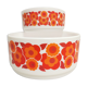 lot of Salad Bowls Vinatage in Arcopal , Orange Flowers 70's