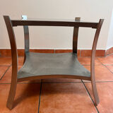 Table basse en inox design 1970 attribué à Francoise Sée