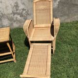 Set 2 sun loungers and table 60s