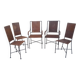 3 chairs and 2 armchairs in wrought iron and caned rattan, 1950s.