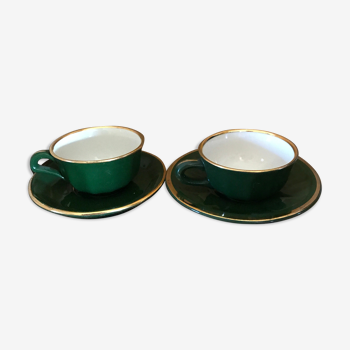 Set de 2 tasses café Verre bistrot brasserie années 50