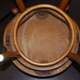 J.J. Kohn barber's chair in curved wood and spring mechanism