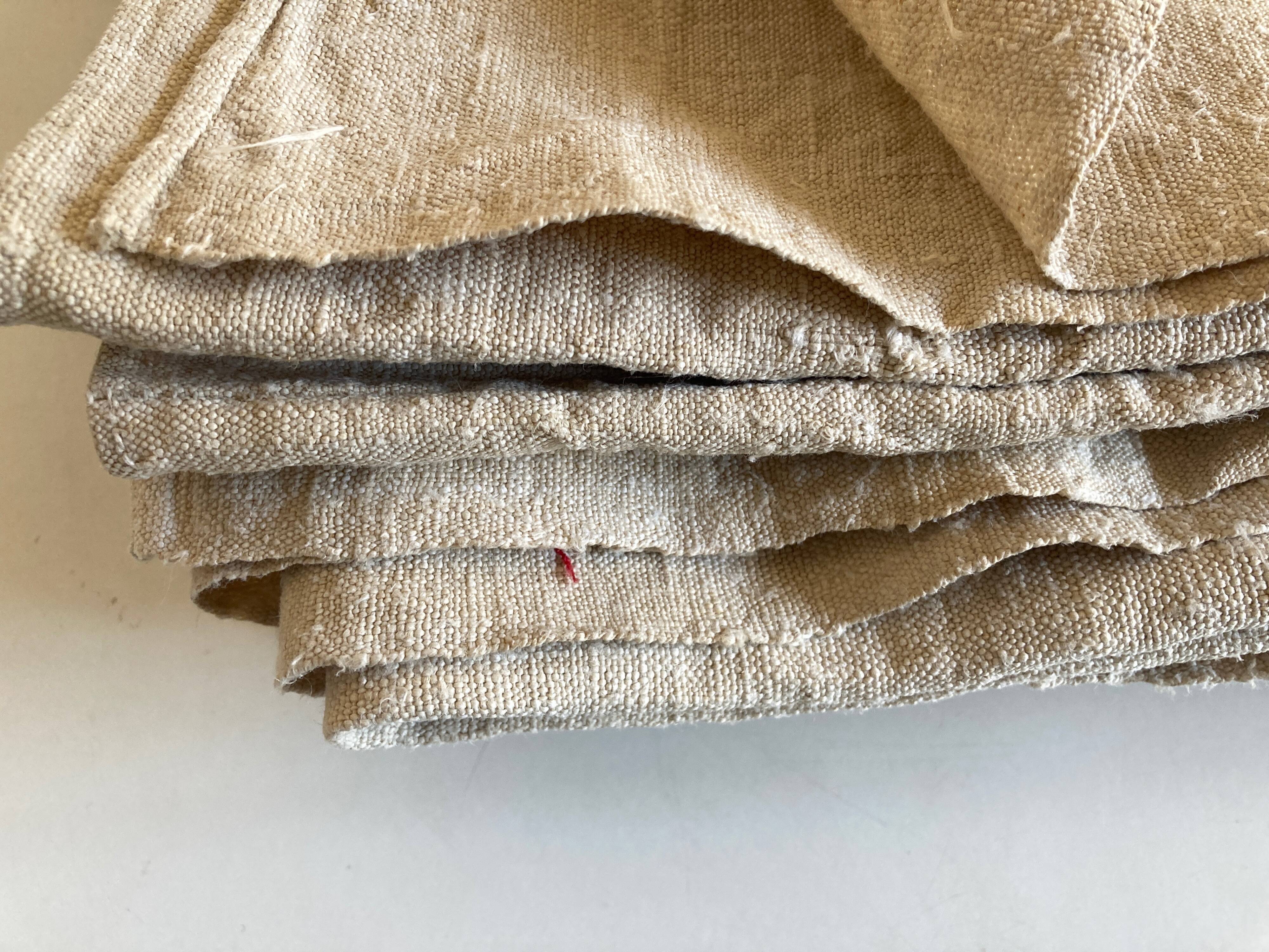 Raw hemp tablecloth 19th trousseau reserve 2m x 2m