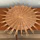 Large vintage mirror in rattan 60s bamboo wicker