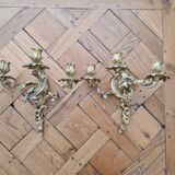 Paire d'appliques en bronze doré style Louis XV