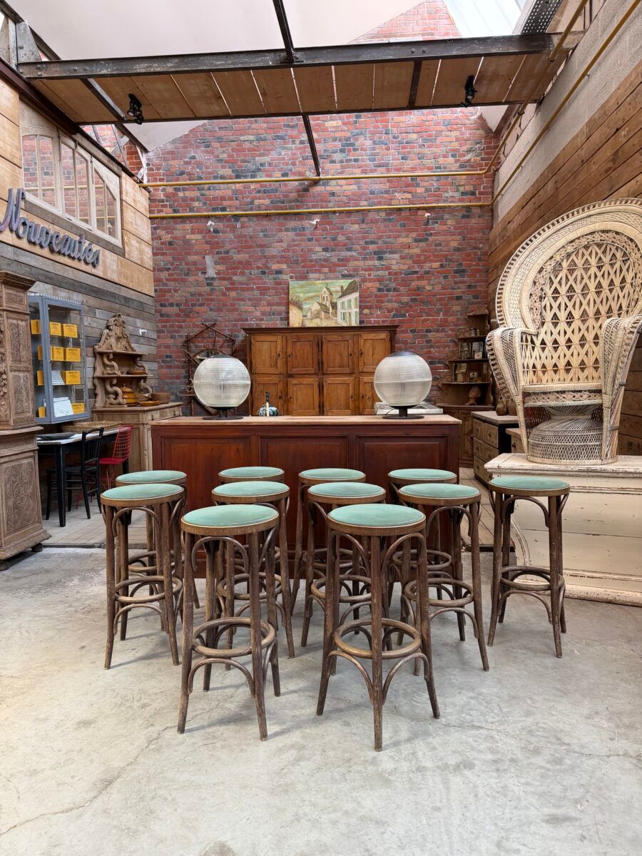Set of 11 bar stools from the 1960s.