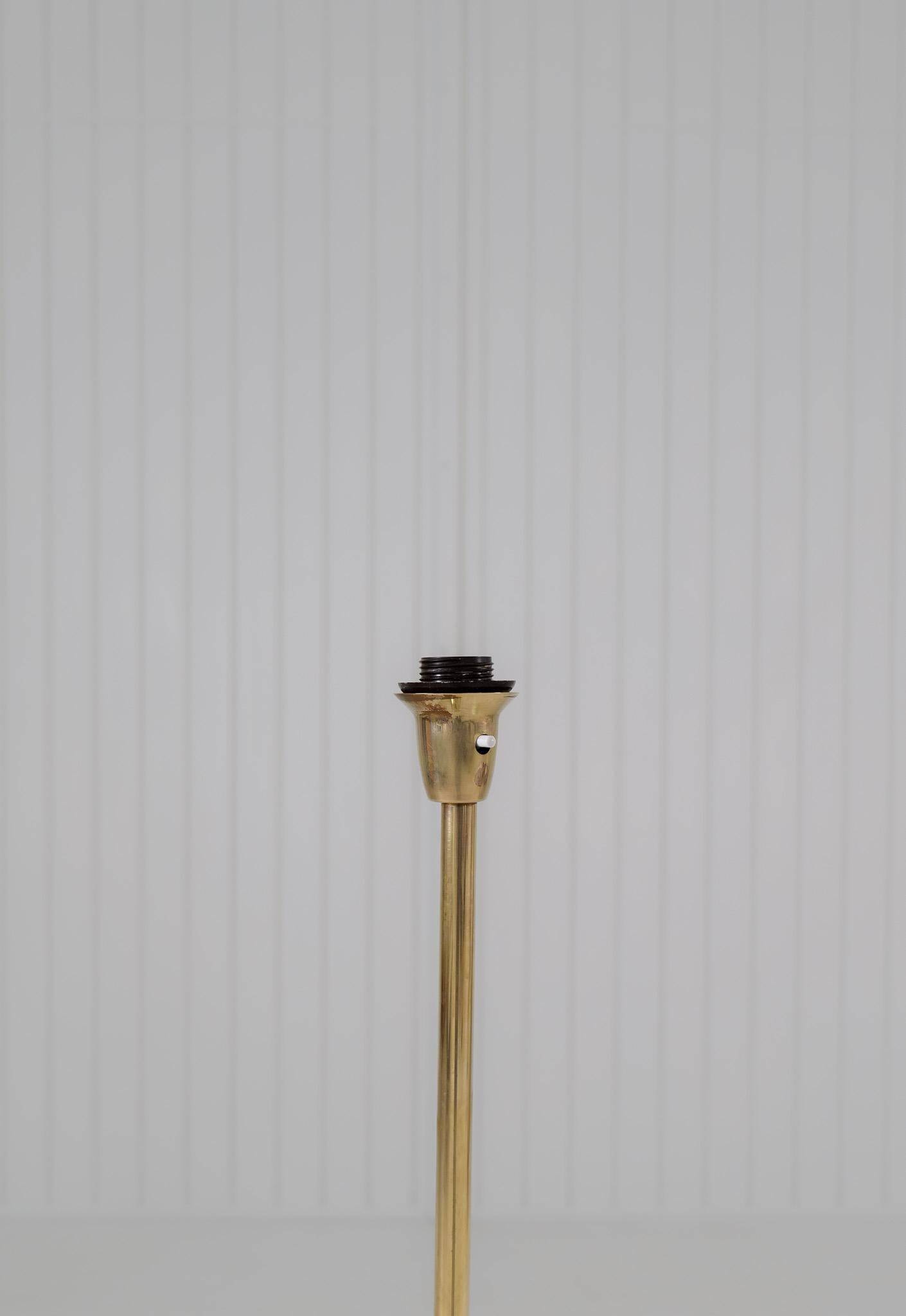 Modern mid-century brass trumpet-shaped floor lamp, Sweden, 1960s.