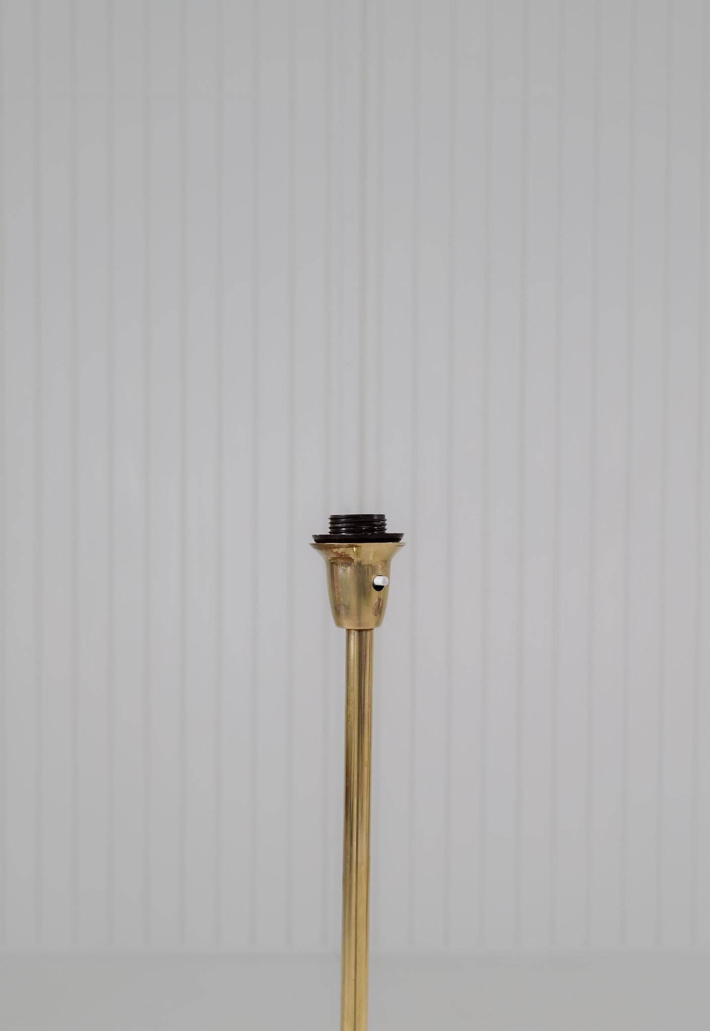 Modern mid-century brass trumpet-shaped floor lamp, Sweden, 1960s.