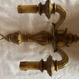 Pair of vintage painted wood wall lights