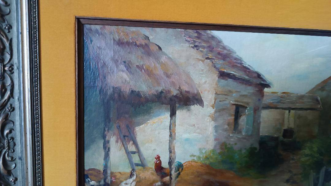 Oil painting on canvas Edmond Van Coppenolle (1846-1914) Landscape