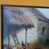 Oil painting on canvas Edmond Van Coppenolle (1846-1914) Landscape