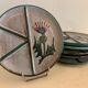 6 ceramic plates, model chardons, Daniel Etienne, Vallauris, 1970