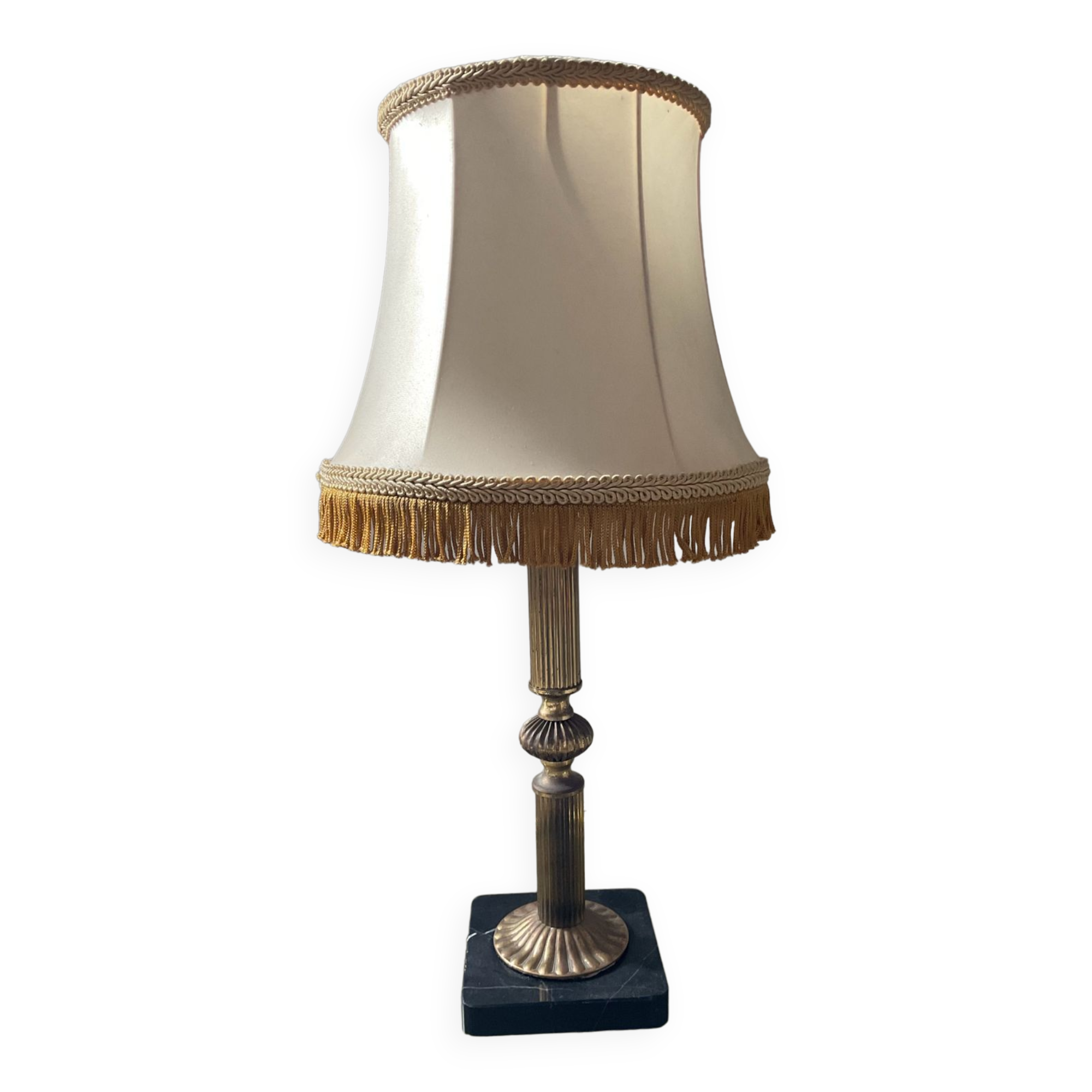 Lampe vintage en marbre et métal doré