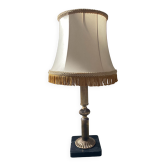 Lampe vintage en marbre et métal doré