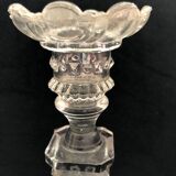Pair of molded glass candlesticks