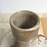 Vintage vase faience sparrow bird signed arnaldo italian ceramic