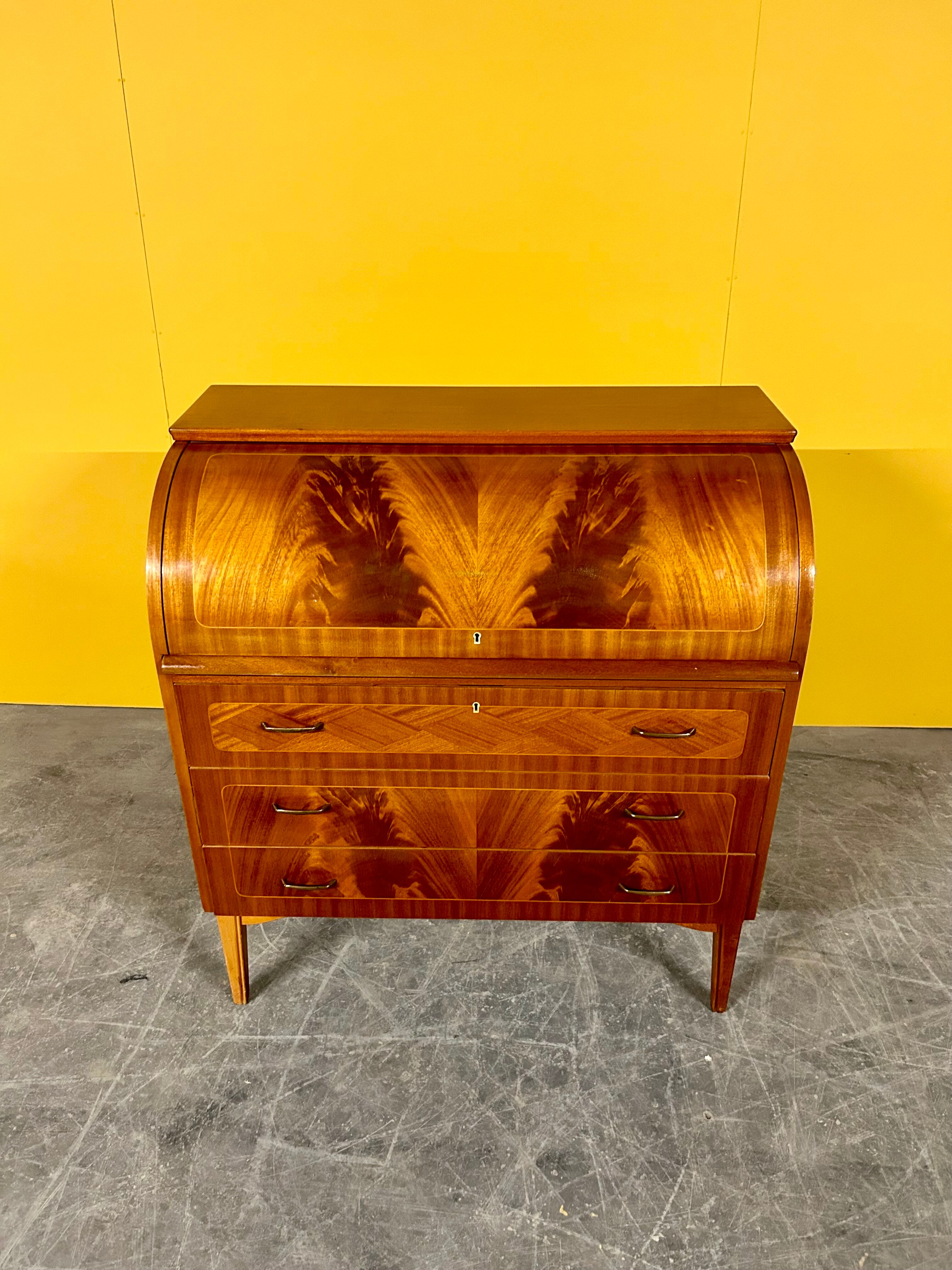 Swedish vintage roll-top desk by Egon Ostergaard, 1960s