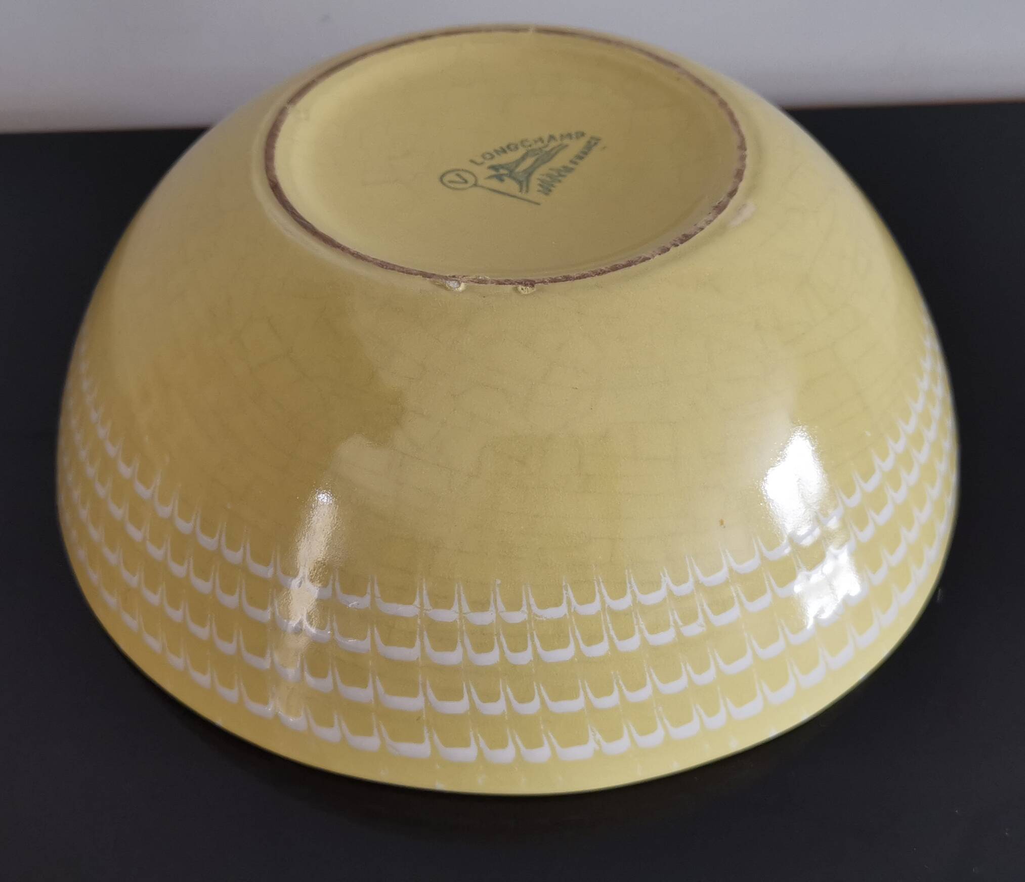 Old vintage Longchamp sun yellow salad bowl