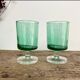 6 small emerald green LUMINARC glasses
