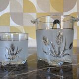 Whiskey glasses and ice bucket