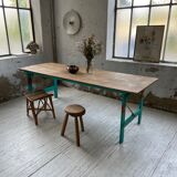 Vintage guinguette table 230 cm green