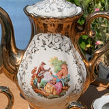 Tea set Italian porcelain gold color