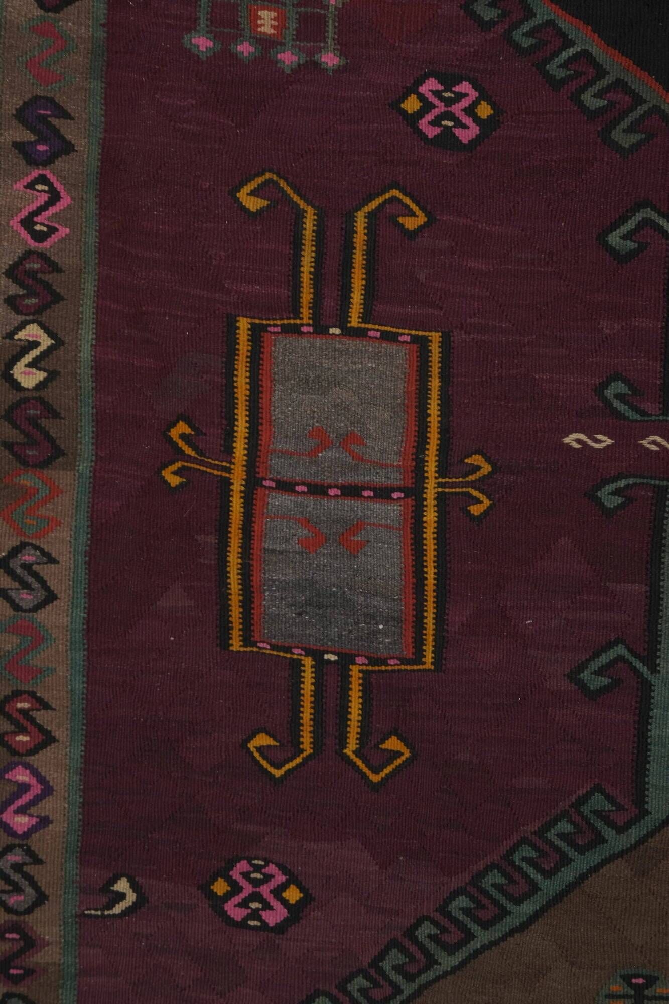 Vintage Turkish hallway carpet 190x570 cm