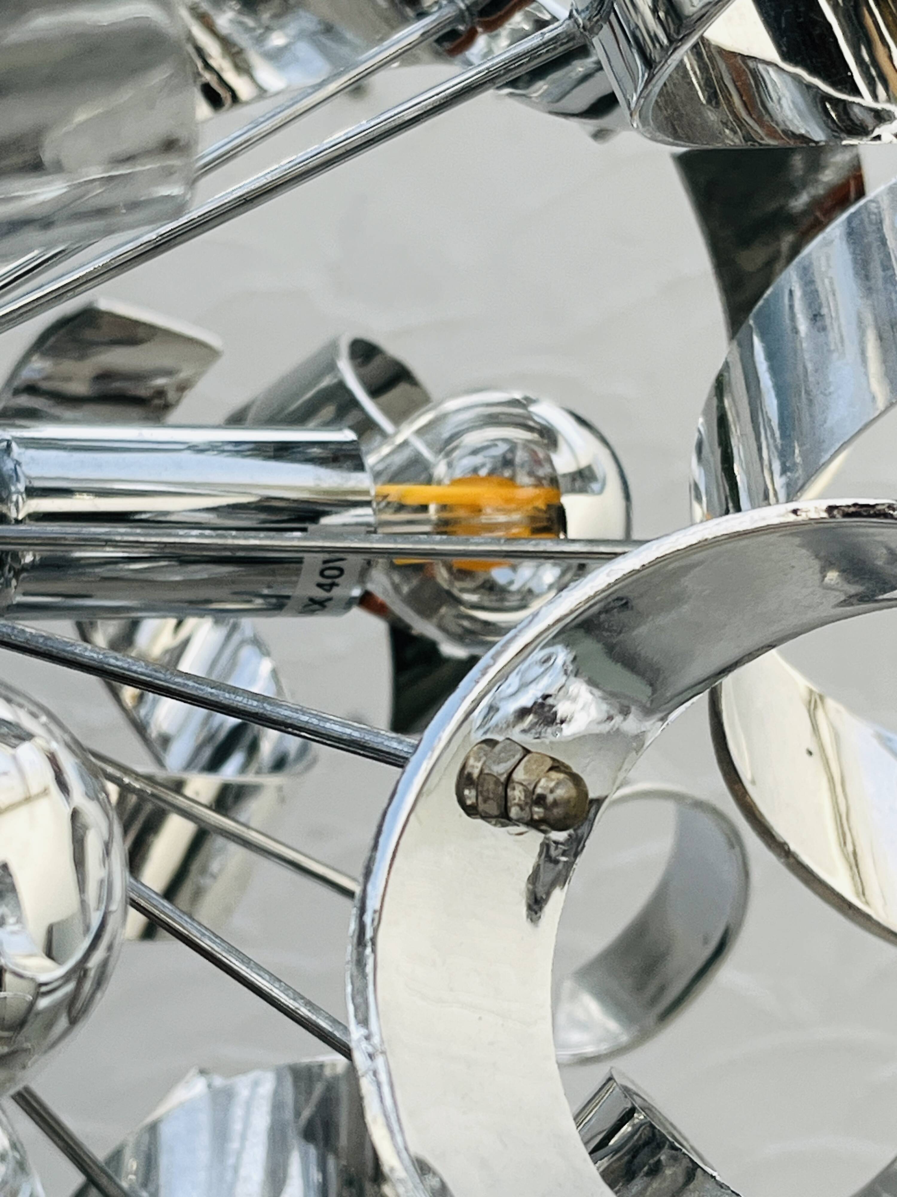 Sculptural chrome suspension design