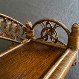 Brown rattan wall shelf