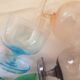 Set of 6 coloured stem glasses