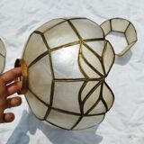 Set of 4 lampshade suspensions in mother-of-pearl
