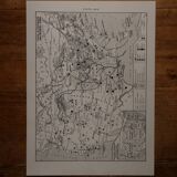 Original lithograph on the United States (administrative + economic map)
