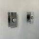 Pair of vintage wall lights, chrome-plated metal, France 1970.