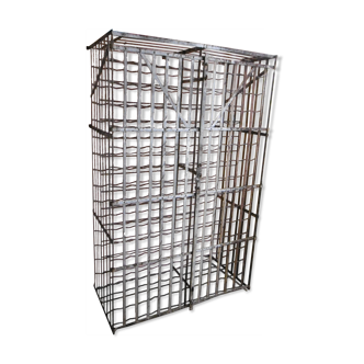 Iron wine cellar - double doors - 150 bottles - industrial furniture