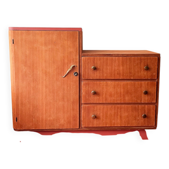 Antique Art Deco Asymmetrical Chest of Drawers