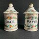 Pharmacy pots in hand-painted porcelain 1900
