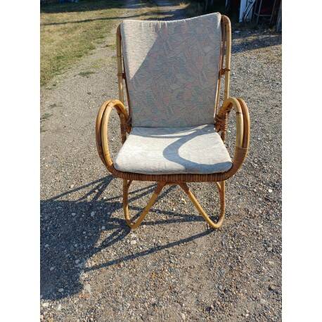 Vintage rattan and wicker armchair
