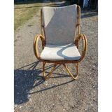Vintage rattan and wicker armchair