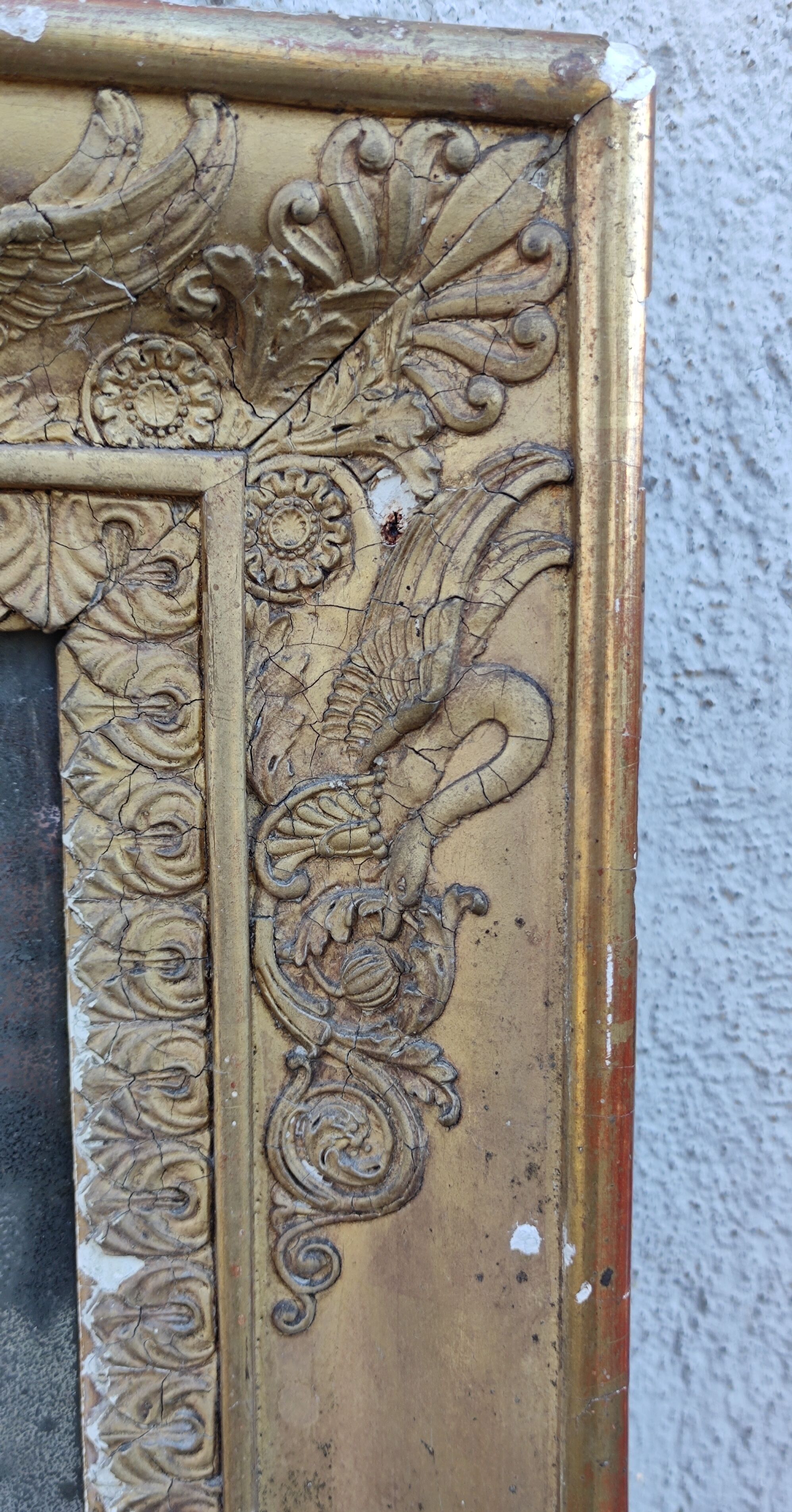 Ancien miroir doré 19 ème