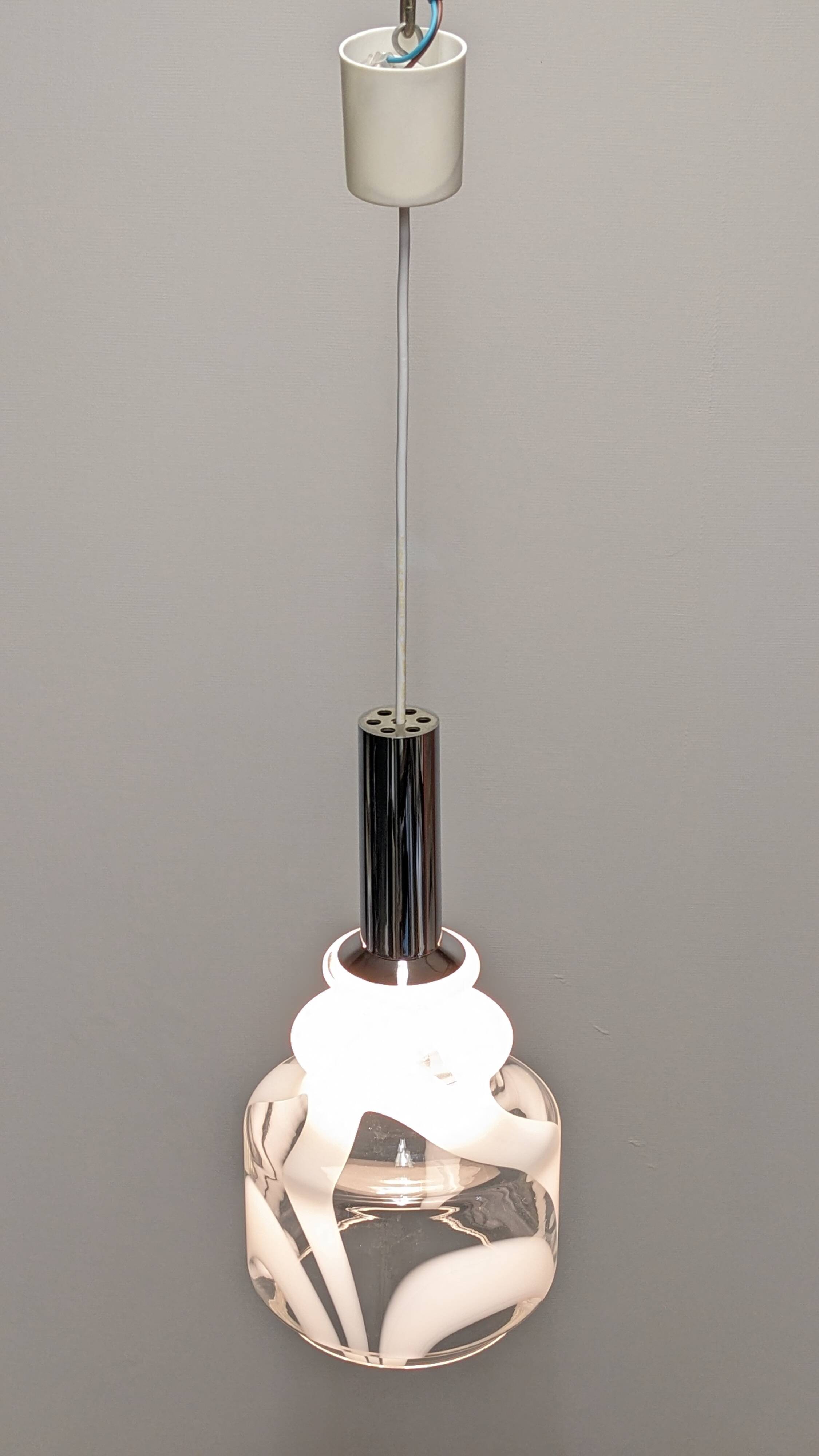 Suspension italienne en verre Murano, années 60-70