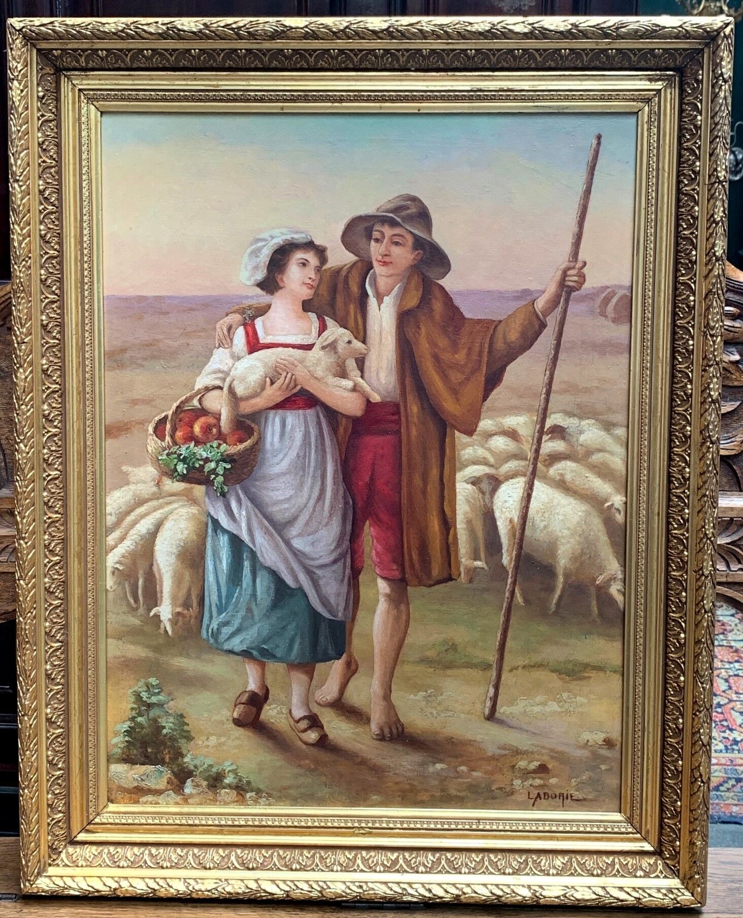 Tableau "Scène Romantique"- Fin du 19ème siècle