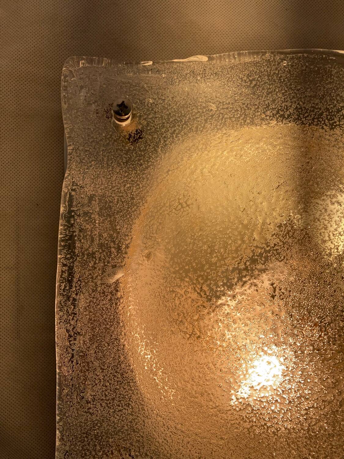 Vintage 70's wall light in white Murano glass