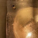 Vintage 70's wall light in white Murano glass