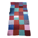 Plaid patchwork hand-knitted