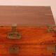 19th-century camphor wood marine chest with double locks and tray in