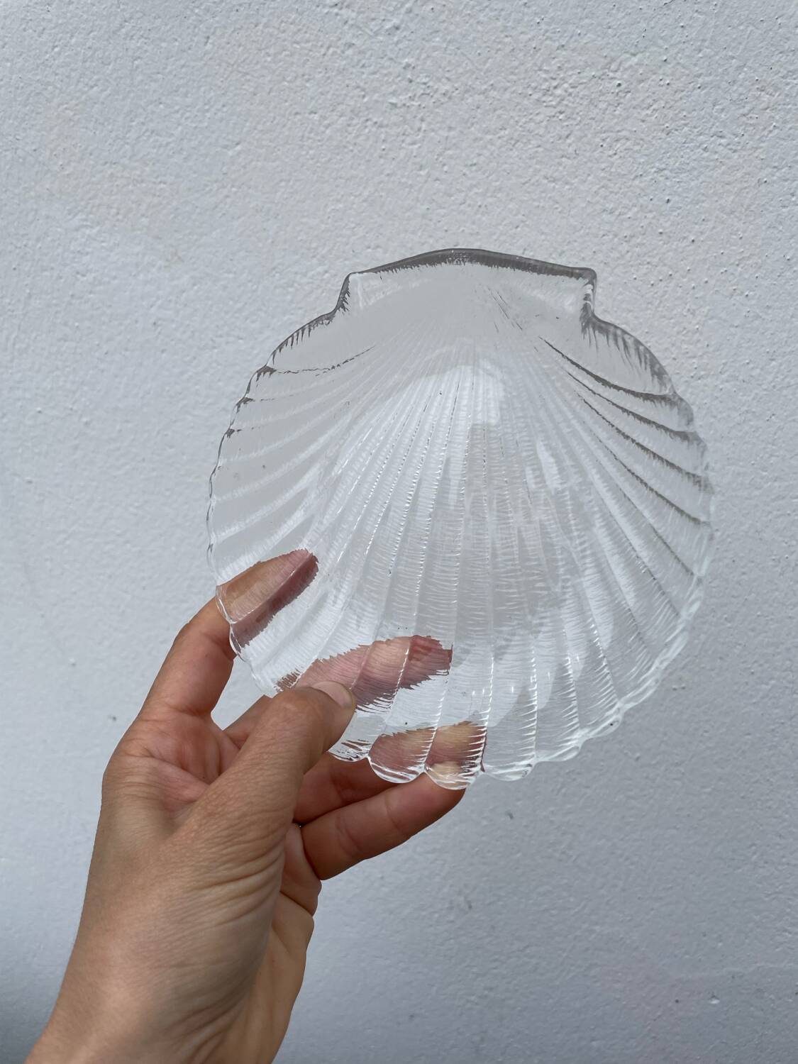 Vintage glass shell bowl