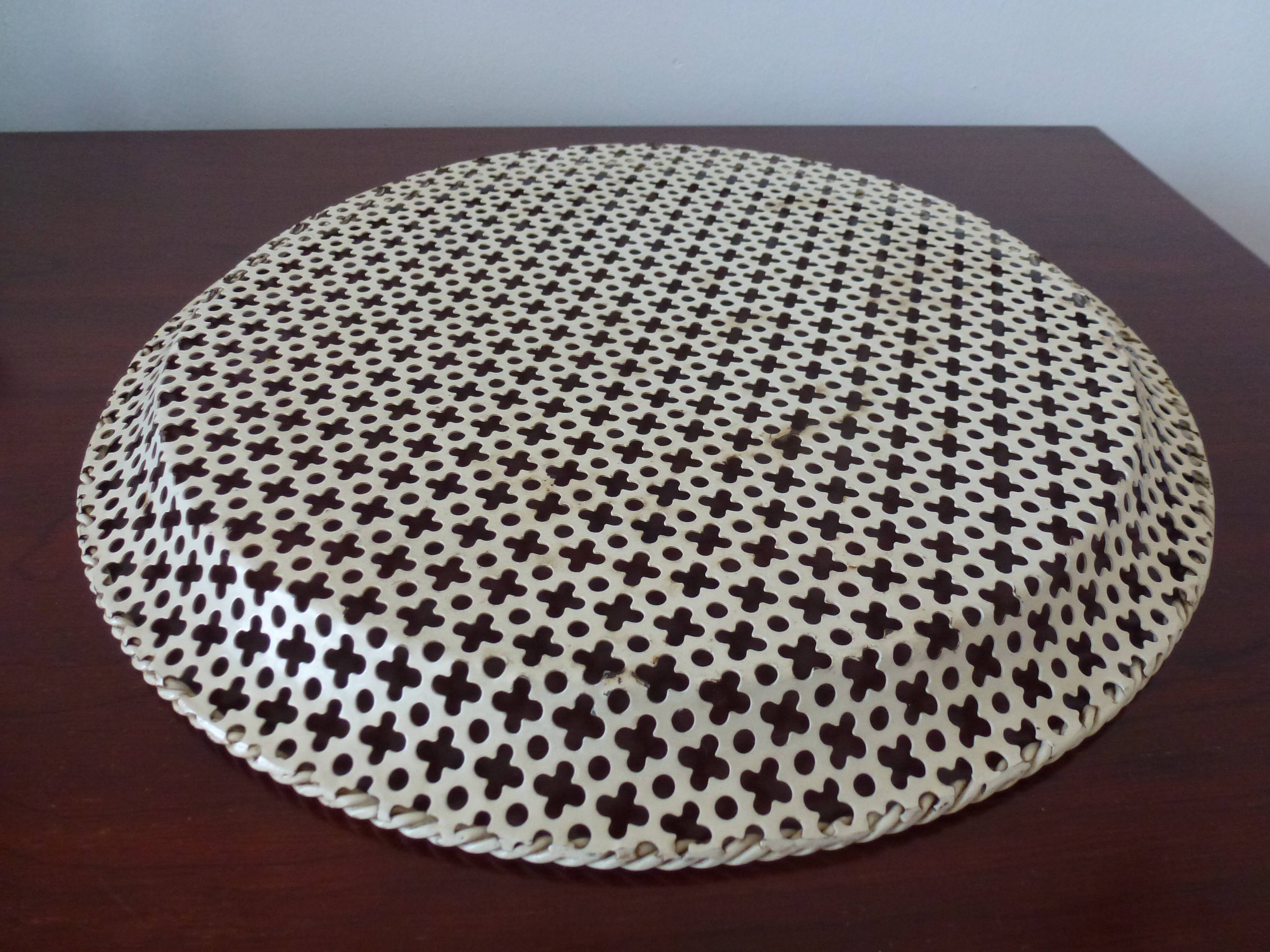 Perforated metal tray Mathieu Mategot 34cm