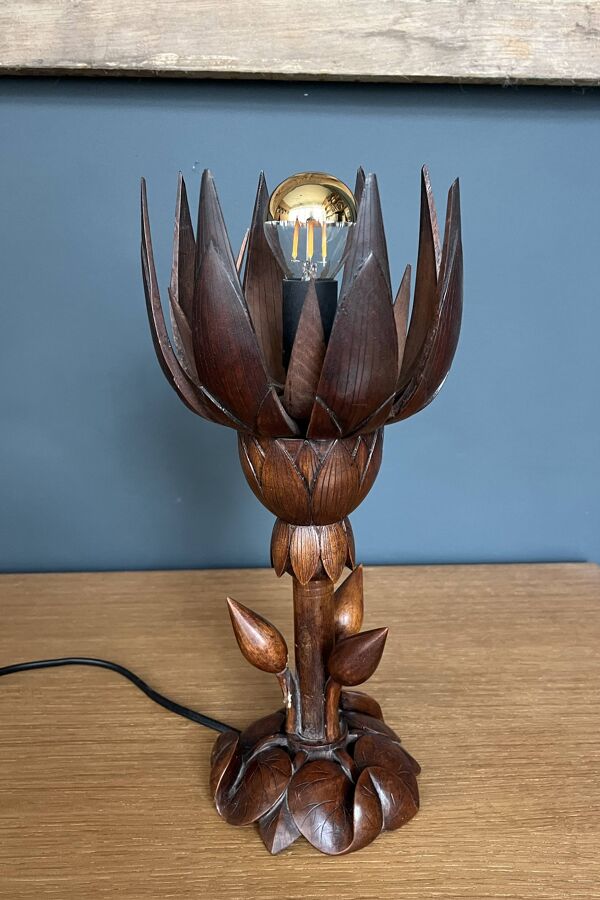 Lampe à poser Art Déco fleur de Lotus