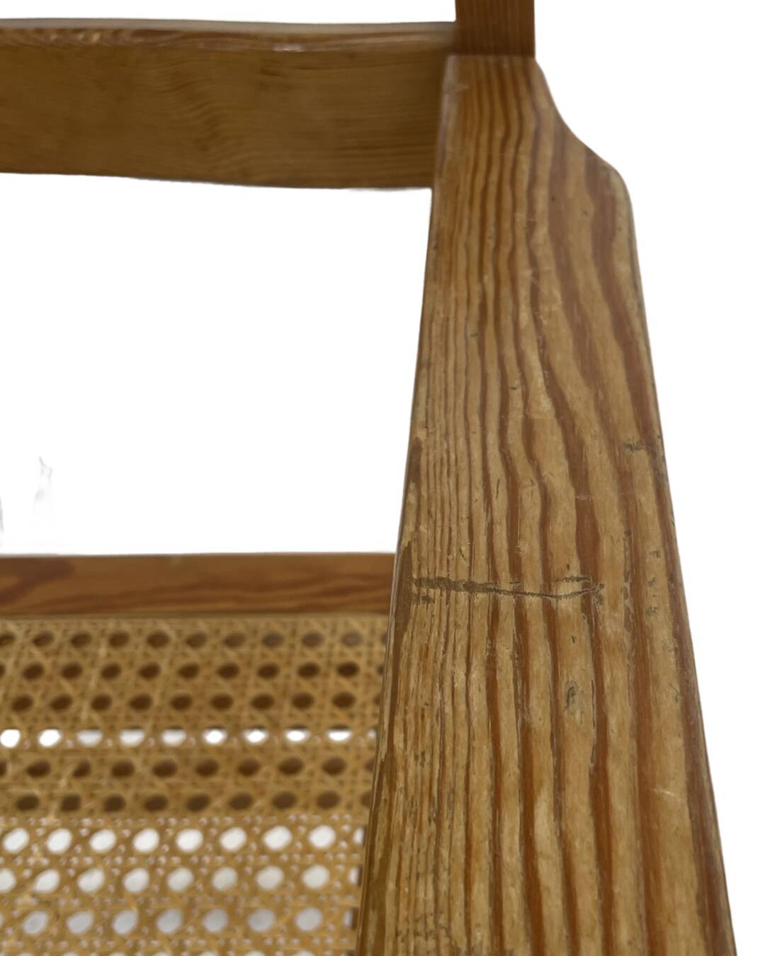 Vintage chair in webbing and pinewood from the 70s minimalist design