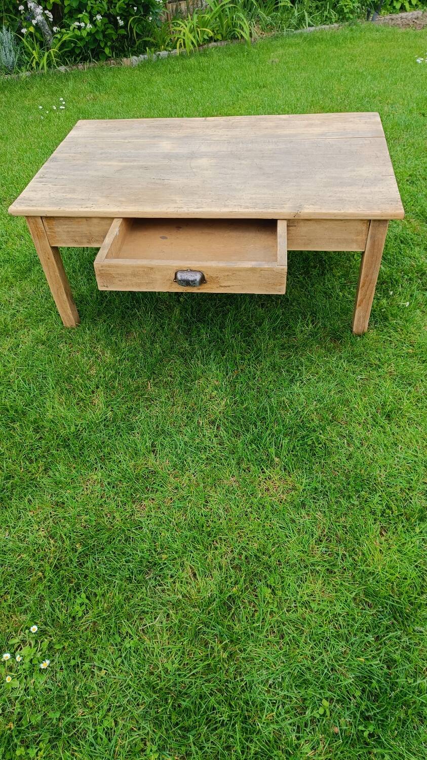 Raw wood coffee table